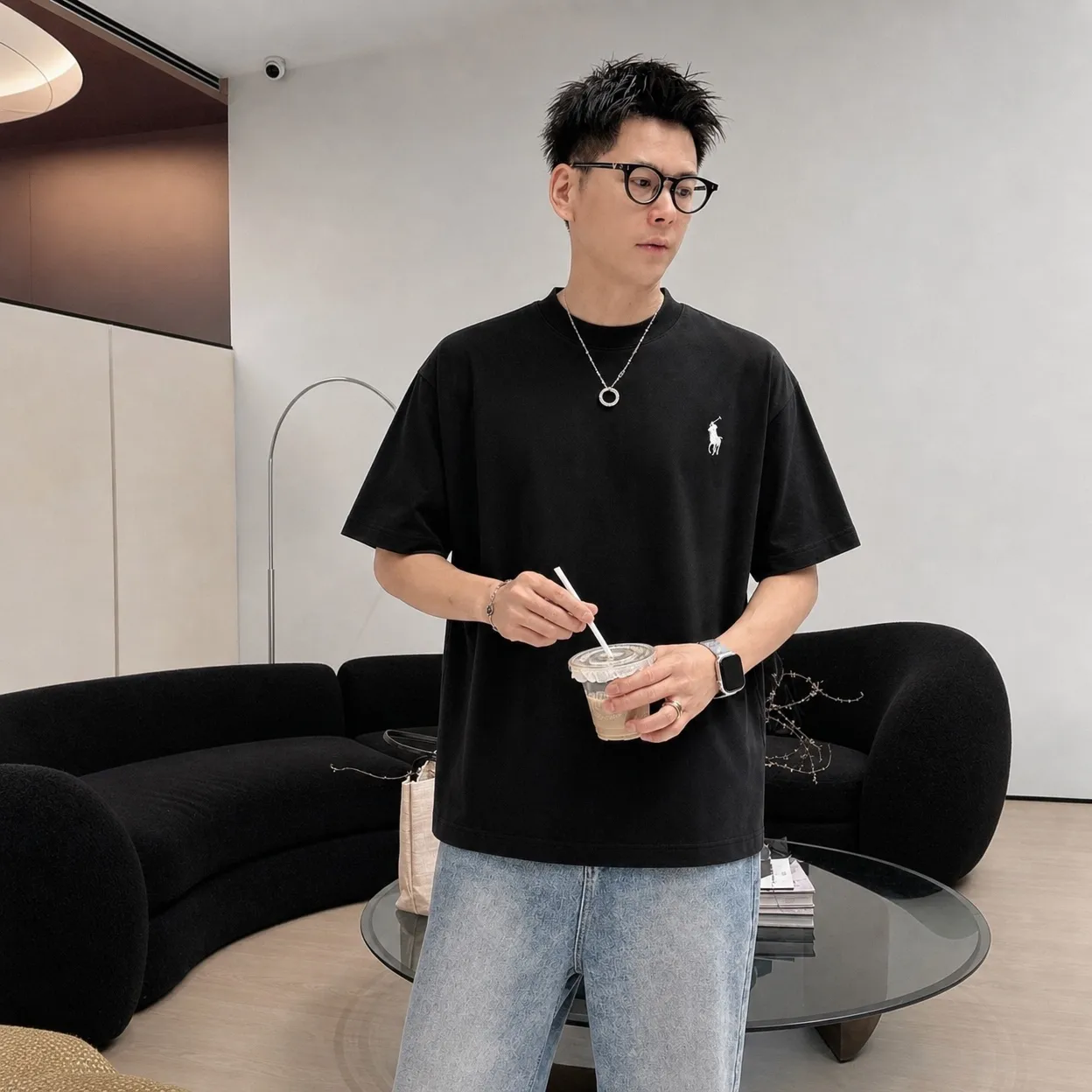 Ralph*Lauren* Hot Sale · g 《 》 tee ， Same Style ， : Black White Coffee Brown Size：S（90-130 ） M（125-150 ） L（135-165 ） XL（160-190 ） XXL（185 ）
